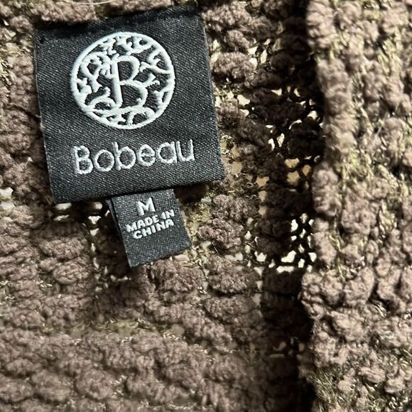 Sz M, Bobeau Olive Green Textured Popcorn Open Cardigan w pockets P2P=19.5“ - Picture 4 of 7